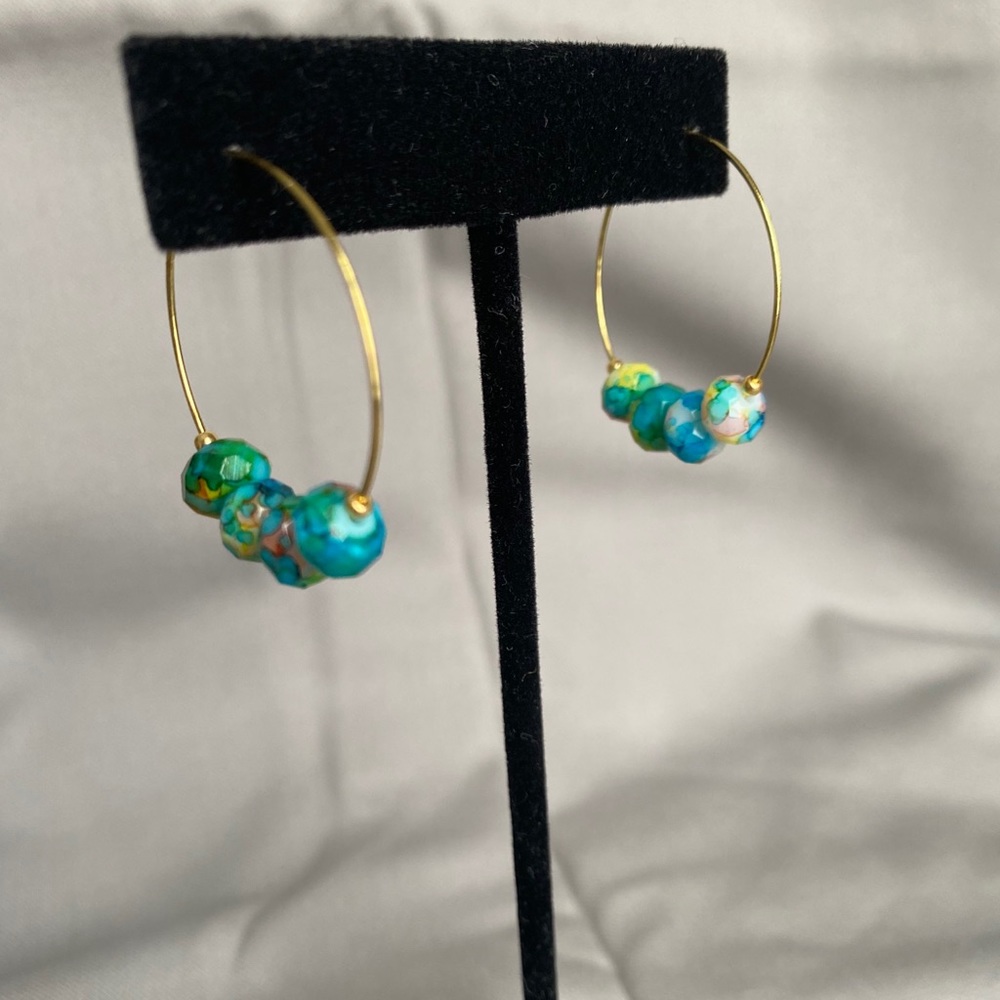 2/$12 Gold toned brass hoop earrings